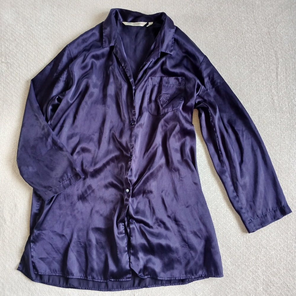 victorias secret vintage y2k purple satin night shirt romantic sleep dress large